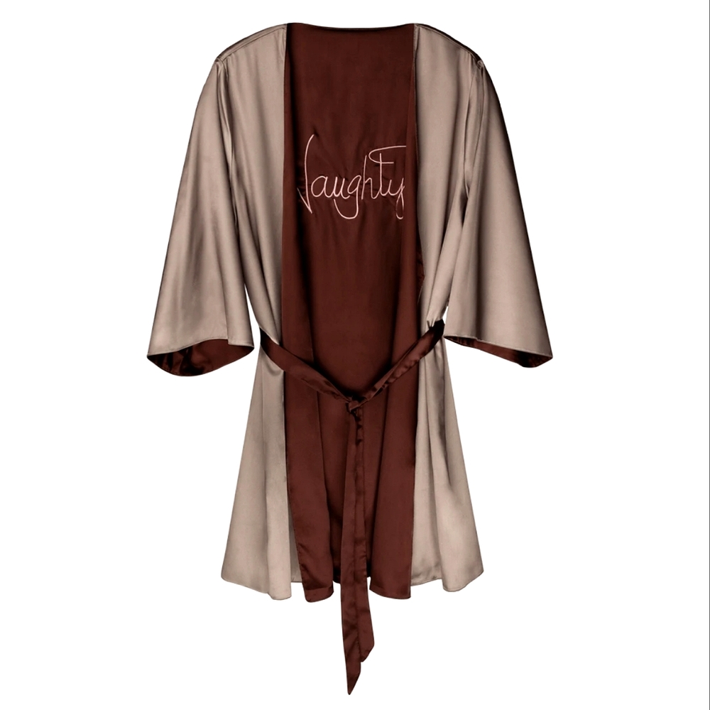 💥SALE💥Naughty Nude Reversible Robe - Picture 7 of 10